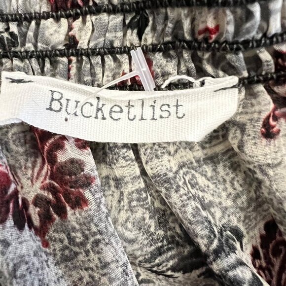 Bucketlist Women's Sheer Smocked V-Neck Top Multicolor Size Small - Picture 8 of 9